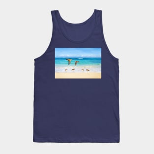 Sandpiper Birds at Ocean Beach Tank Top